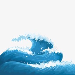 大海海浪蓝色波涛矢量图高清图片