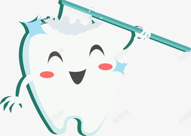 用牙刷清洁的牙齿png免抠素材_新图网 https://ixintu.com 人体器官 卡通图 微笑 微笑表情 手绘牙齿 清洁 牙 牙刷 牙齿 牙齿修护卡通图 牙齿微笑 牙齿笑容 矢量牙齿