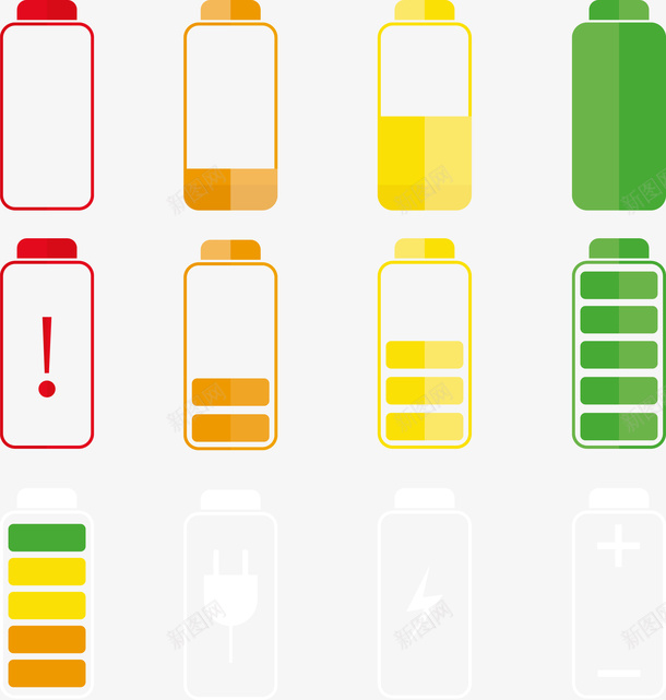 不同的电池电量展示矢量图eps免抠素材_新图网 https://ixintu.com 电池 电池png 电池矢量图 电量 绿色 矢量图