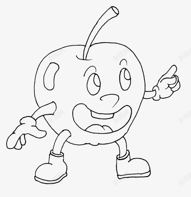 卡通动漫苹果png免抠素材_新图网 https://ixintu.com 动漫 卡通 嘴巴 手绘 手脚 水果 眼睛 苹果
