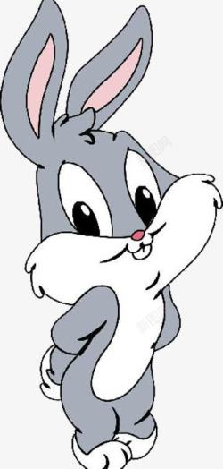 公鸡卡通画灰色的兔子高清图片