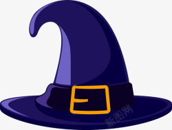 紫色女巫帽子卡通蓝色女巫魔法帽矢量图高清图片
