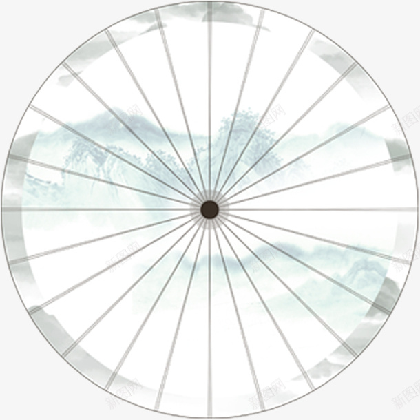 中国风伞中山水画png免抠素材_新图网 https://ixintu.com 中国风 伞 山水画 水墨画