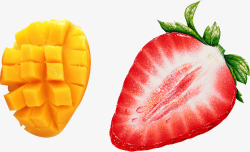 芒果水果素材水果草莓高清图片