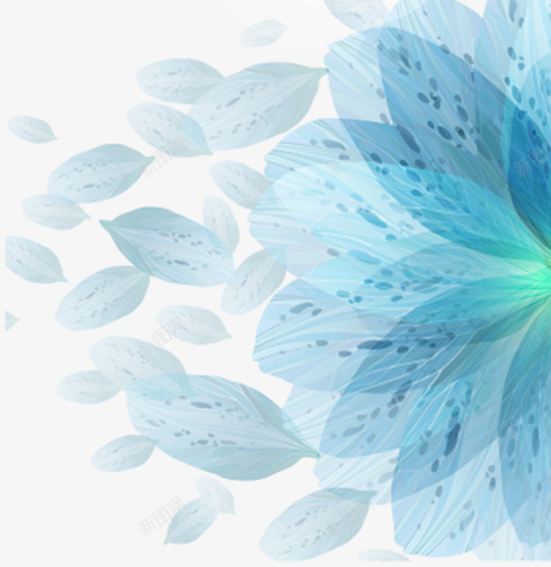 蓝色手绘鲜花花朵psd免抠素材_新图网 https://ixintu.com 卡通 手绘 手绘鲜花 抽象花朵 水彩 花朵 蓝色 鲜花