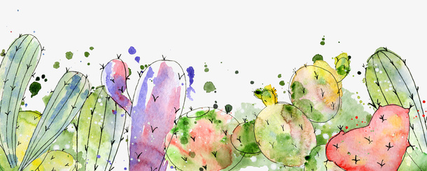 彩色手绘的仙人掌png免抠素材_新图网 https://ixintu.com 仙人掌 多肉植物 手绘仙人掌 手绘植物 植物 绿植