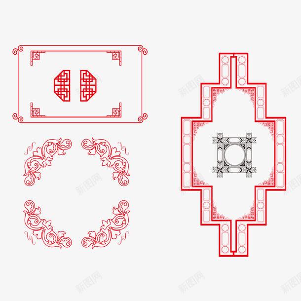 中国古代边框图集png免抠素材_新图网 https://ixintu.com 元素 多样 版式 边框