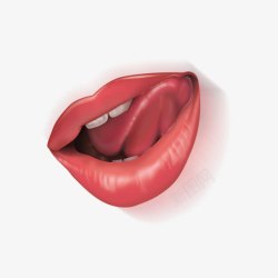 舔嘴唇的舌头素材