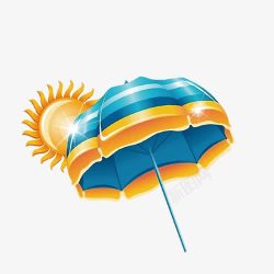 矢量彩色夏日度假图标太阳伞图标高清图片