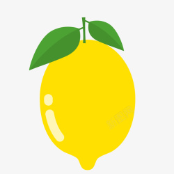 柠檬果卡通扁平化柠檬水果矢量图高清图片
