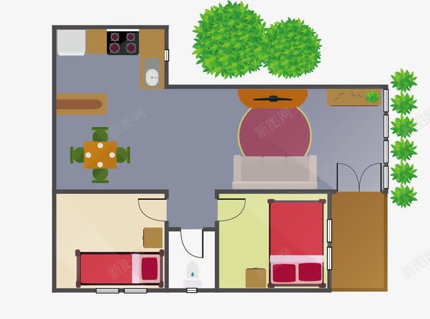 家居矢量图eps免抠素材_新图网 https://ixintu.com CAD 卧室 四方桌 家居 家居设计 矢量图