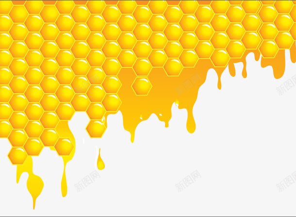 黄色蜂蜜png免抠素材_新图网 https://ixintu.com 底纹 纹理 蜂窝网格 蜜蜂窝