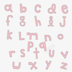 粉色可爱小写字母合集素材
