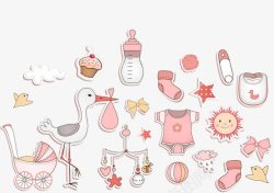 创意婴儿奶瓶可爱卡通母婴蛋糕奶瓶袜子哈衣太高清图片