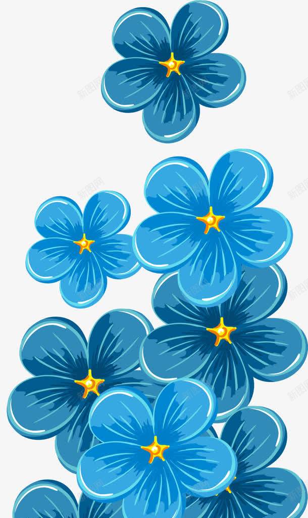 手绘蓝色花朵png免抠素材_新图网 https://ixintu.com 唯美 小清新 手绘 水彩 简约 花朵 花瓣 蓝色
