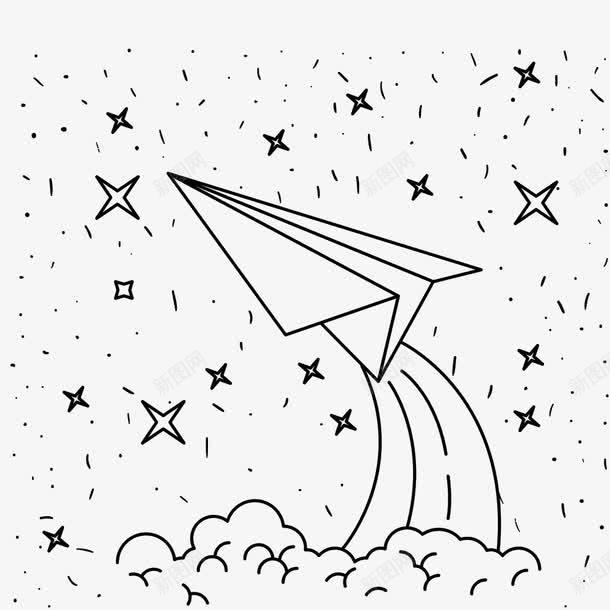 升入高空的纸飞机手绘png免抠素材_新图网 https://ixintu.com 云朵 卡通手绘 折叠飞机 纸飞机 纸飞机图案 纸飞机手绘 起飞 高空