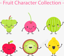 带有表情的苹果可爱笑脸表情水果矢量图高清图片