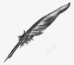 黑色中国风羽毛笔黑色的羽毛笔高清图片