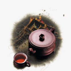 茶道艺术字茶叶茶壶中国元素茶的古典背高清图片