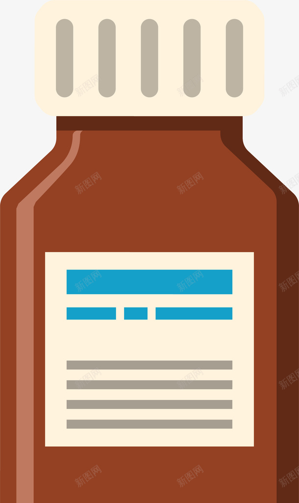 质感药瓶装饰图标png_新图网 https://ixintu.com 医疗 卡通装饰 小药瓶 扁平化 棕色底纹 设计图标