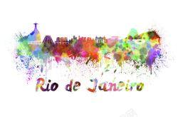 巴西标志里约热内卢城市插画高清图片