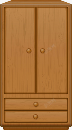 柜子图案褐色卡通实木衣柜高清图片