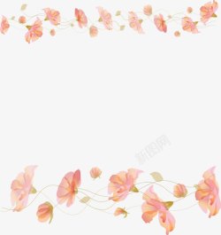 清新花海粉色花朵框架高清图片