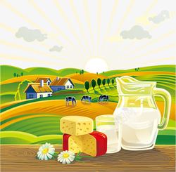 农场牛奶桶农业卡通高清图片