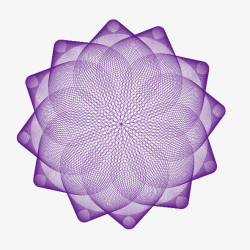 团花纹样曲线花纹花团的不同旋转矢量图高清图片