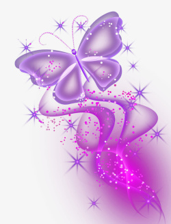 紫色光线炫彩蝴蝶高清图片