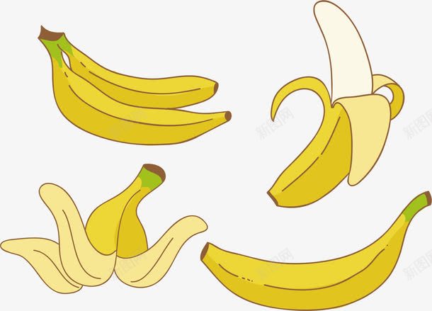 手绘香蕉png免抠素材_新图网 https://ixintu.com 卡通 手绘 香蕉