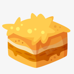 扁平化餐饮标识一个扁平化的方形海绵蛋糕矢量图高清图片