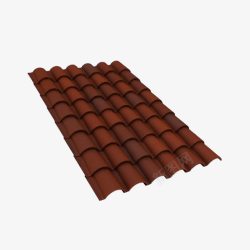 棕色方块灰棕色椭圆形瓦片屋顶高清图片