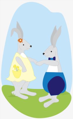 两只脚先生出来兔子的友谊高清图片