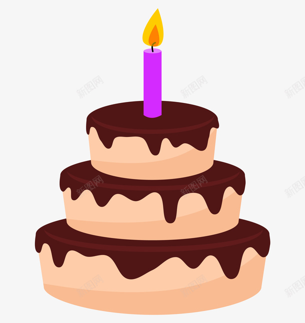 三层美味的生日蛋糕png免抠素材_新图网 https://ixintu.com 动漫动画 卡通手绘 生日蛋糕 美食 蜡烛 装饰图 食物