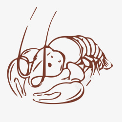 小龙虾手绘手绘小龙虾简笔画矢量图高清图片