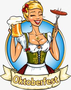 美女啤酒啤酒和火腿肠高清图片