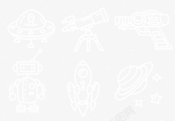 天文望远镜免抠航天航空卡通涂鸦高清图片