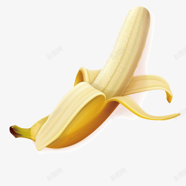 剥开的香蕉png免抠素材_新图网 https://ixintu.com 剥开的香蕉 水果 矢量香蕉 黄色