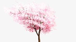 手绘桃树卡通手绘樱桃树枝高清图片