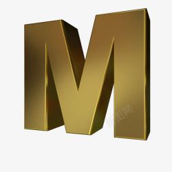 装饰元素m省略号金属字母M高清图片