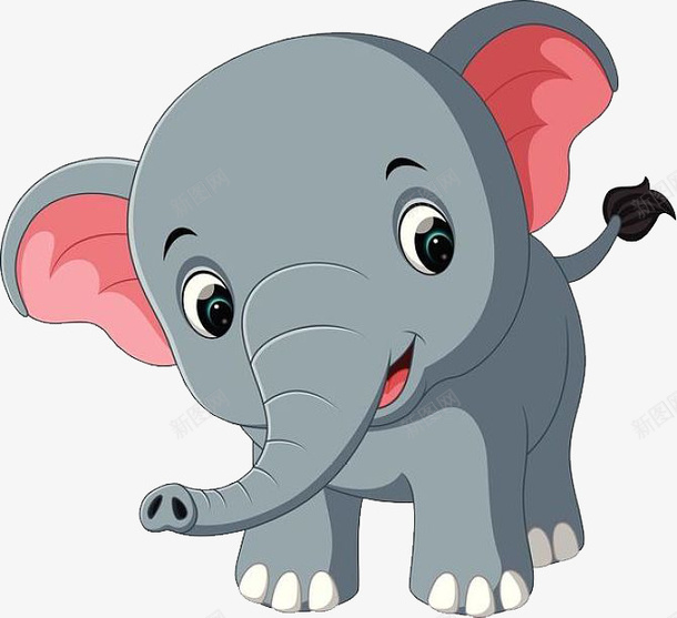 开心短尾巴大笨象png免抠素材_新图网 https://ixintu.com Q版大象 动物 卡通版 大笨象 大象 大象正面 小可爱 长鼻子