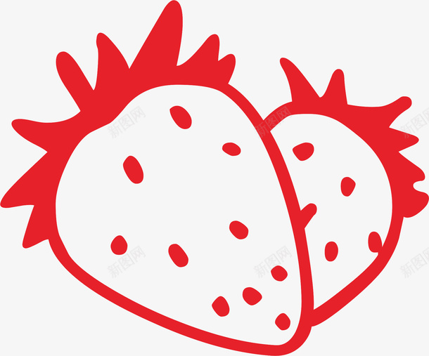 红色草莓矢量图eps免抠素材_新图网 https://ixintu.com 切水果 水果 水果苹果 简笔水果 简笔画 草莓 矢量图