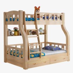 儿童卧室设计实木儿童双层床高清图片