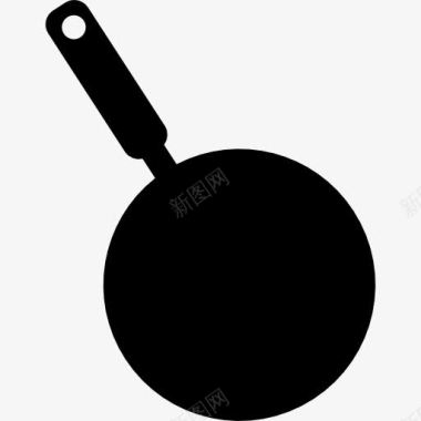 全能炸锅从顶部视图的油炸锅剪影图标图标