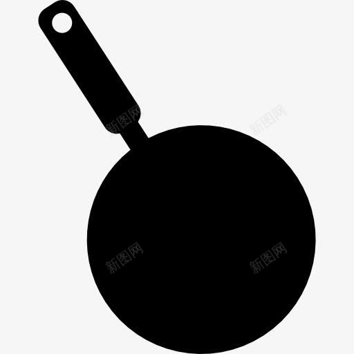 从顶部视图的油炸锅剪影图标png_新图网 https://ixintu.com 厨房包装 工具和用具 形状 油炸 潘 煎盘 碗 轮廓 顶视图 黑色