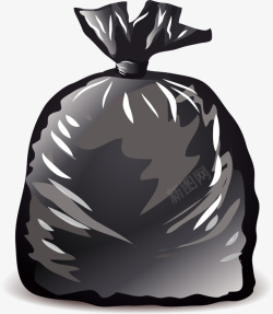 垃圾袋免扣PNG手绘黑色垃圾袋矢量图高清图片