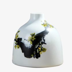 家居软装饰摆件中国古风水墨花瓶高清图片