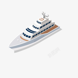 灰色轮船高级轮渡船舶模型高清图片