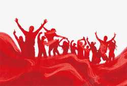 正能量红色五四青年节红色活力剪影底纹边框高清图片